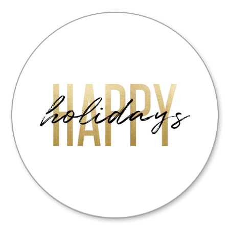 Happy Holidays goud met zwart